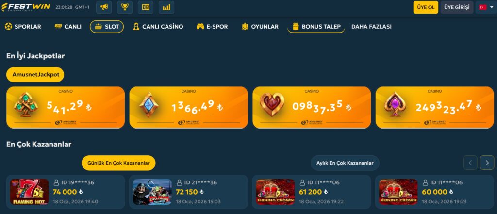 festwin slot oyunları